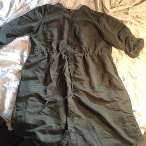 Velvet olive green dress